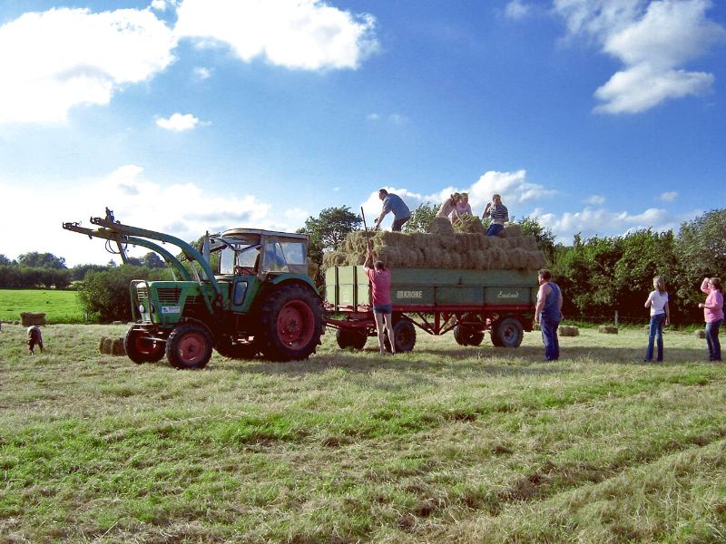 Haufahren mit dem Traktor